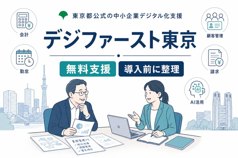デジファースト東京を補助金申請前の無料支援として伝える企業向けアイキャッチ画像