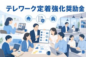 テレワーク定着強化奨励金と社内ルール整備の要点を示すアイキャッチ画像