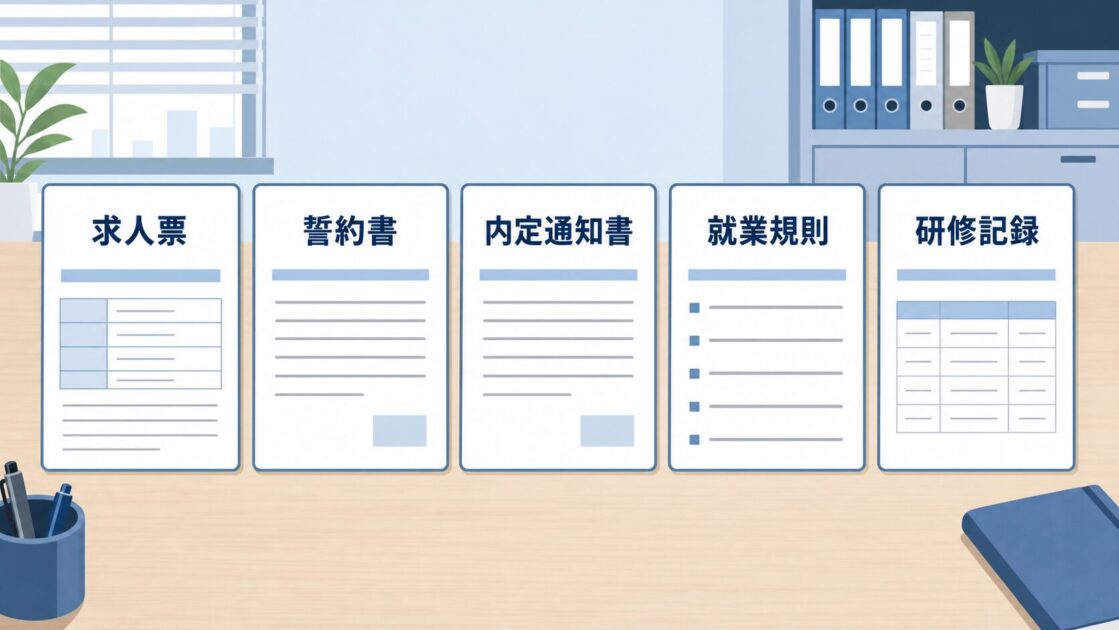 こまもろう認定で先に並べて確認したい書類一覧の図