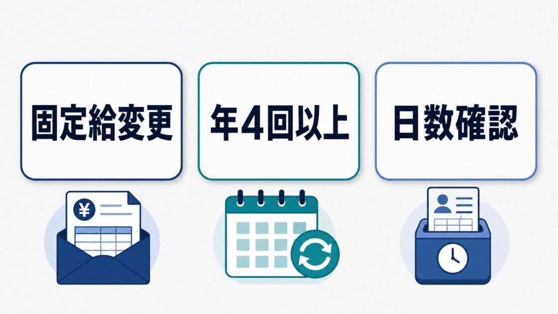 賞与前に確認したい3つのポイントを示す図